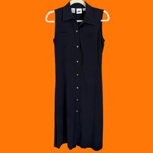 90's vintage black silk spandex sleeveless midi dress Size 4 DKNY